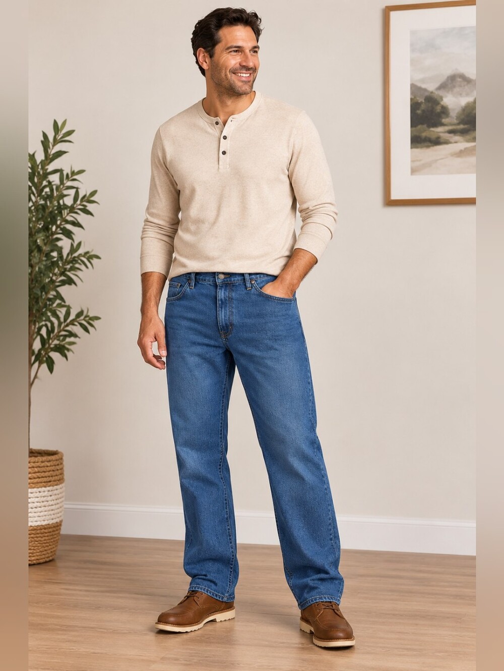 RK Brand Men’s Blue Denim Jeans Size 44 Relaxed Fit EUC